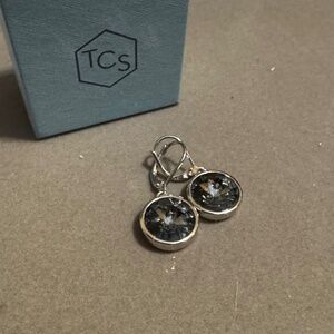 Touchstone Crystal LuLu Earrings, Silver Night